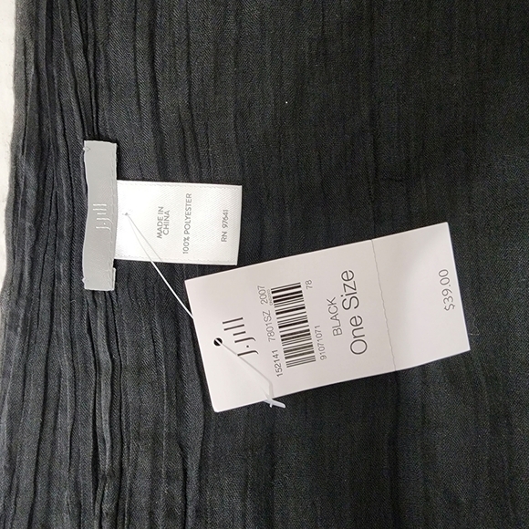 NWT J Jill Black Long Scarf - Picture 3 of 4